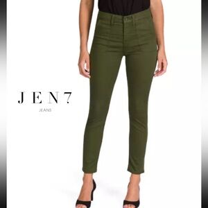 Jen7 by 7 For All Mankind NWT Military Ankle Skinny Jeans Olive 14